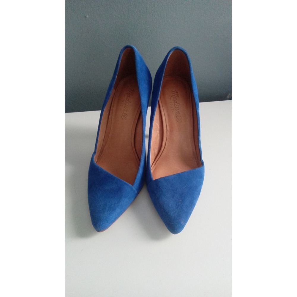 Madewell Suede Pointed-Toe‎ Heels Cobalt Blue Pumps Classic Shoes - Picture 8 of 8